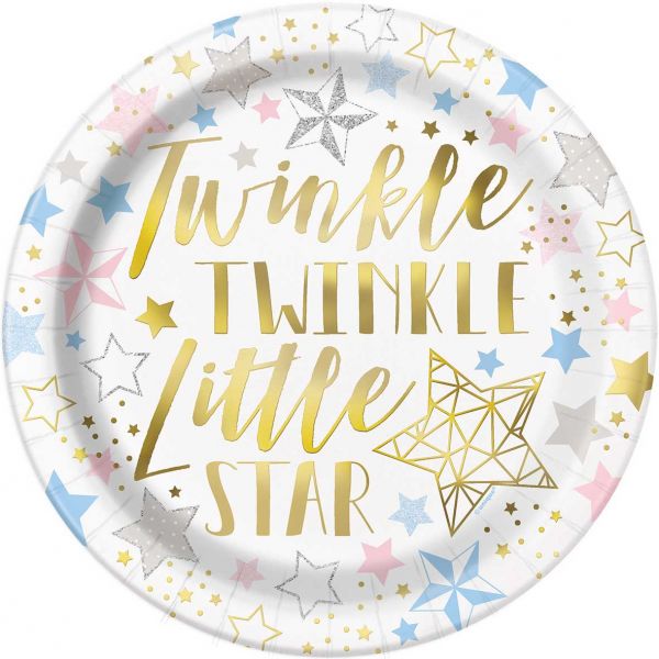 Teller - Papier - Twinkle Twinkle little Star - 21.9cm - 8 Stück