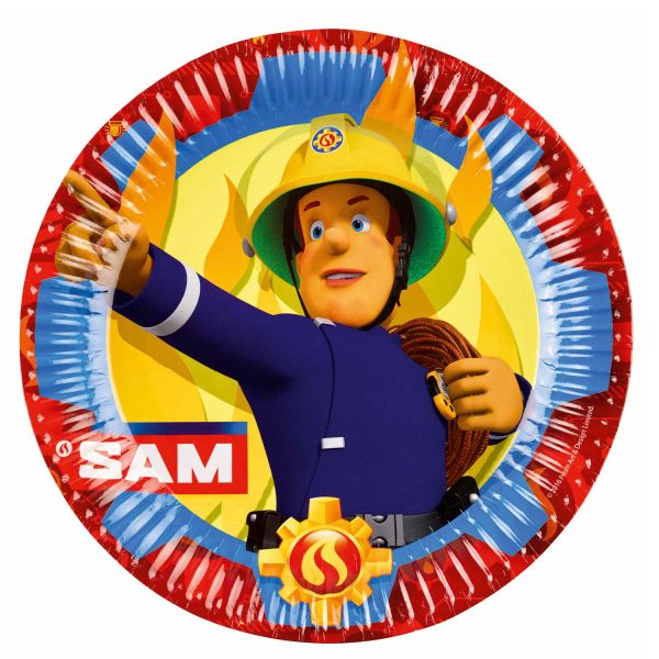 Teller - Papier - Feuerwehrmann Sam - 23cm - 8 Stück