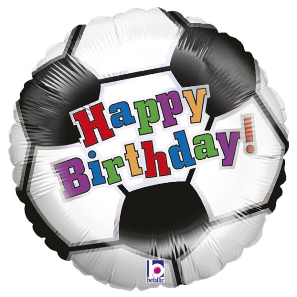 Folienballon - Fußball Happy Birthday- 46cm
