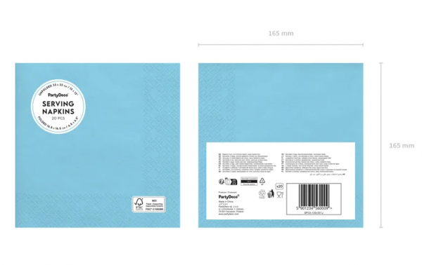 Servietten - Blau - 33x33cm - 20 Stück