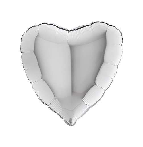 Folienballon - Herz - Silber - 56cm