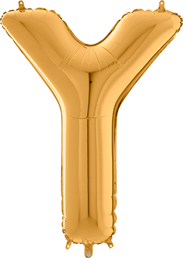 Folienballon - "Y" - Gold - 66cm