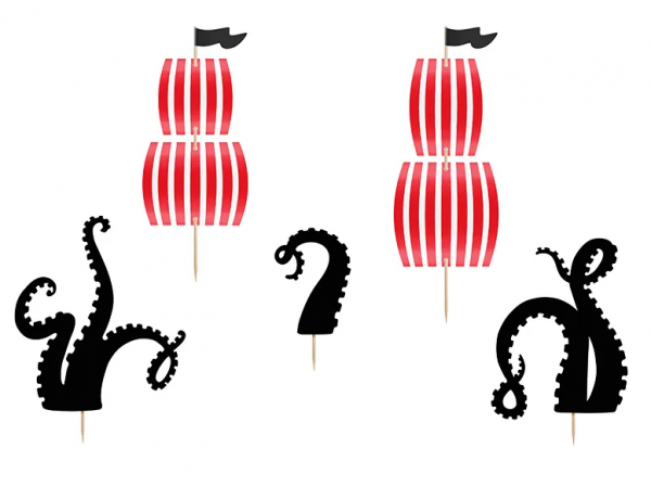 Cake Topper - Piraten Party - 5teilig - 13.5-21cm