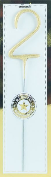 Wunderkerze - Goldstück - Zahl - 2