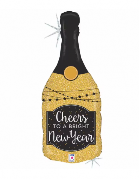Folienballon - Silvester - New Year - Champagner Flasche - 91cm.