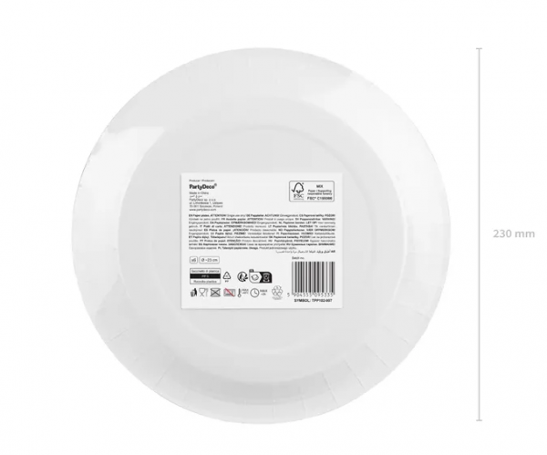 Teller - Papier - Rot - 23cm - 6 Stück