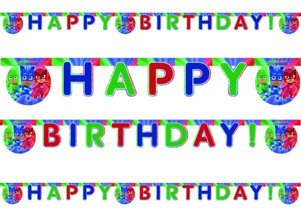 Banner/Girlande - PJ Masks - Happy Birthday - 2m