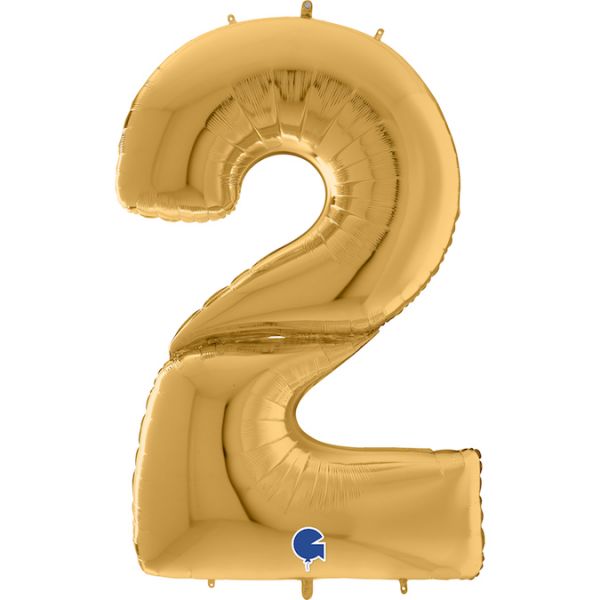 Folienballon - Zahl - 2 - Gold - 163cm