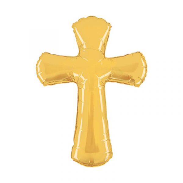 Folienballon - Kreuz gold - 112cm