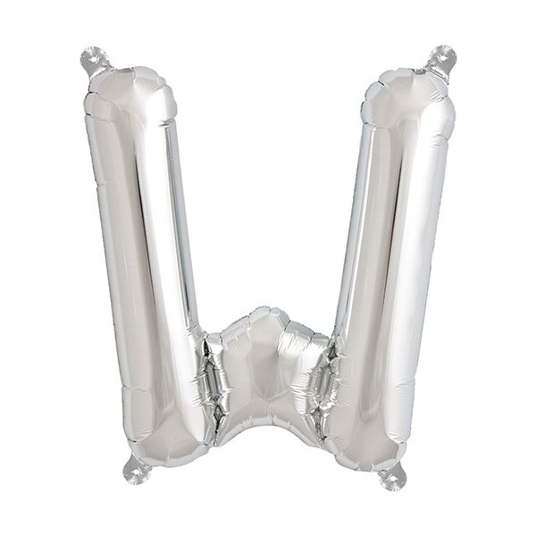 Folienballon - "W" - Silber - 86cm
