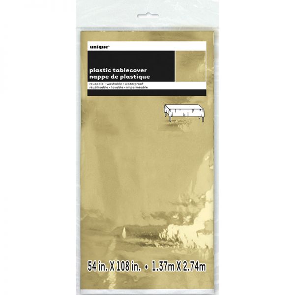 Tischdecke - Plastik - Gold metallisch - 137x274cm