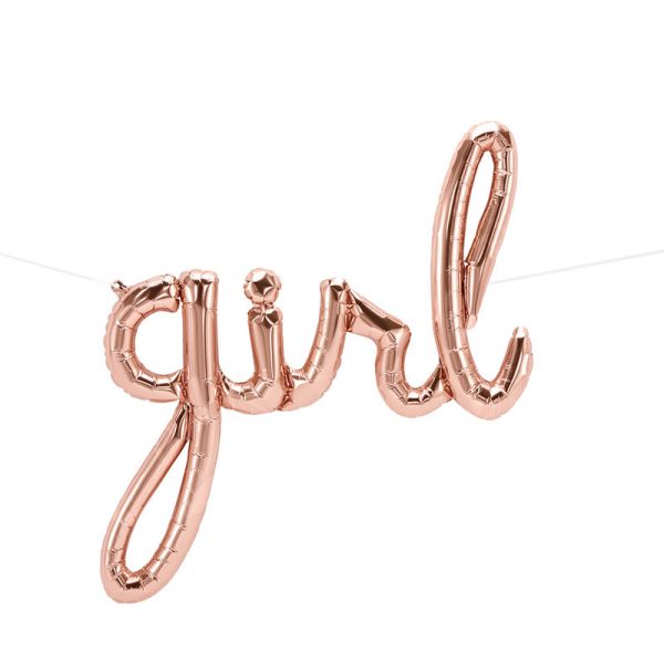 Folienballon Banner Schriftzug ''Girl'' Rosegold 61x62cm
