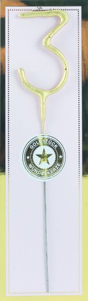 Wunderkerze - Goldstück - Zahl - 3