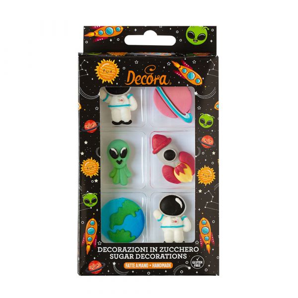 Zuckerdekoration - Weltall - 6 Stück