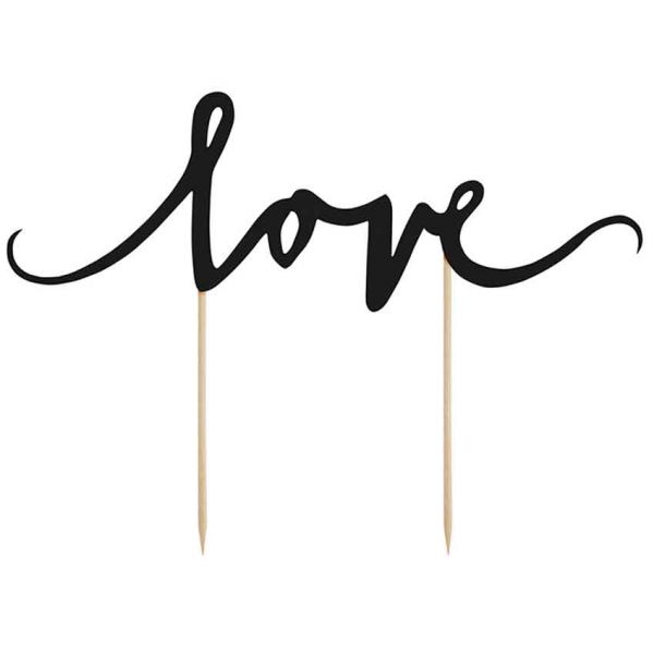 Cake Topper - "love" - schwarz