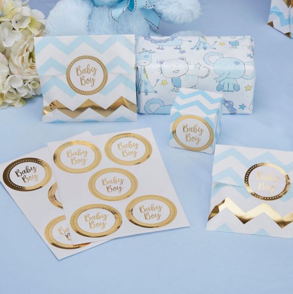Pattern Works Baby Boy Aufkleber weiß & gold 25 Stück