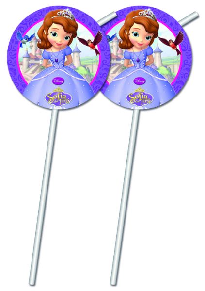 Strohhalme - Plastik - Sofia die Erste - 6 Stück