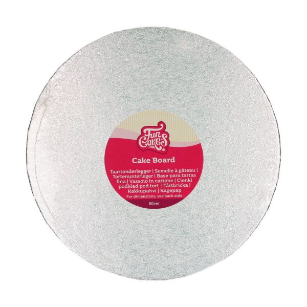 FunCakes Cakeboard/Tortenplatte - Silber - Rund - 25cm - 4mm dick