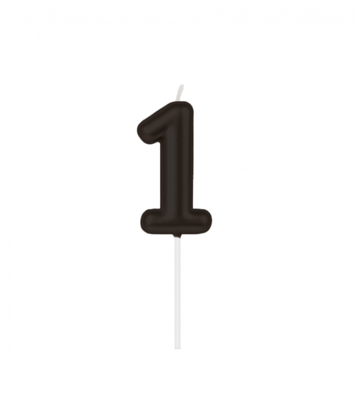 Kerze - Zahl - 1 - Schwarz - 6cm