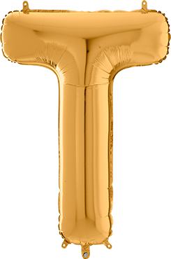 Folienballon - "T" - Gold - 66cm