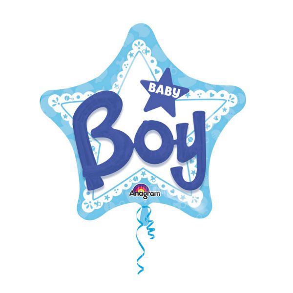 Folienballon - 3D - Baby Boy - Blau - Stern - 91cm