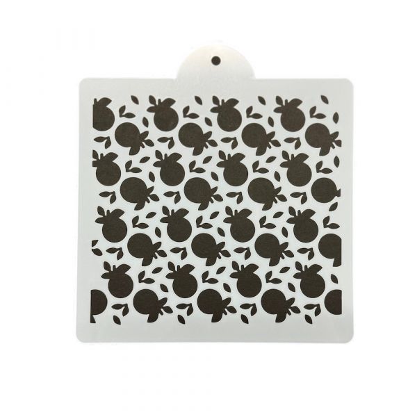 Schablone für Kuchen/Kekse - Orangen Muster - 14x15cm