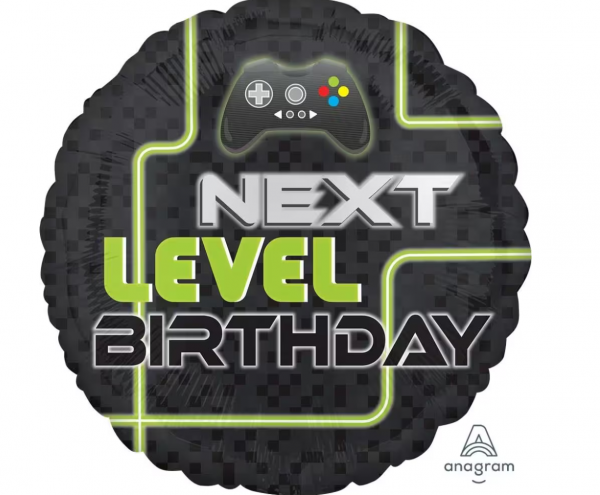 Folienballon - NEXT LEVEL BIRTHDAY - 43cm