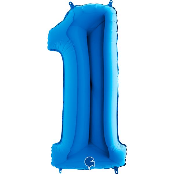 Folienballon - Zahl - 1 - Blau - 102cm