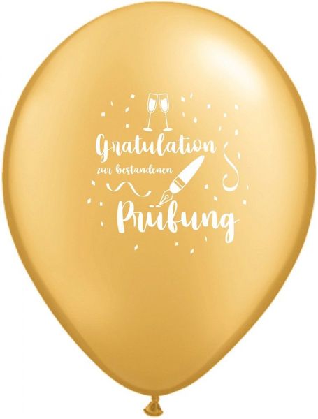 Profi Latexballon - Gratulation zur bestandenen Prüfung - 6 Stück - Ø28cm