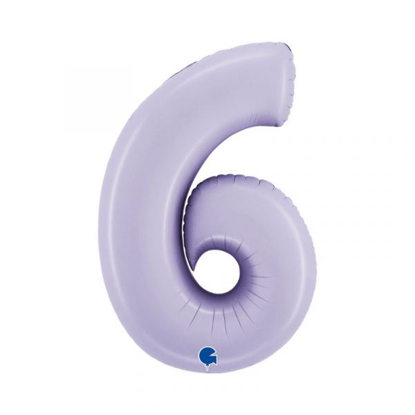 Folienballon - Zahl - 6 - Satin Lila - 102cm