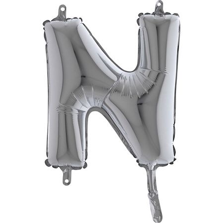 Folienballon - "N" - Silber - 36cm