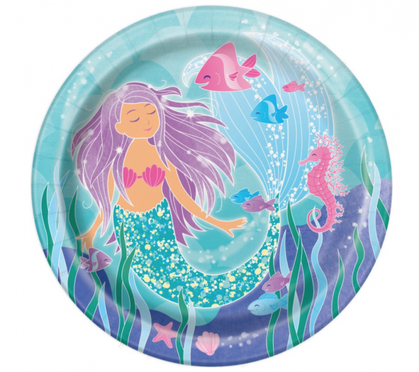 Teller - Papier - Meerjungfrau - 21.9cm - 8 Stück