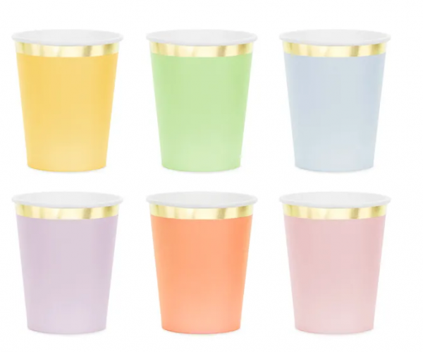 Becher - Papier - Mix - Bunt - 6Stück