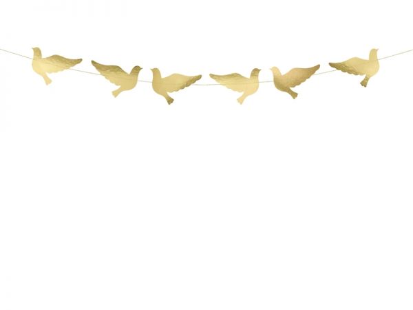 Banner/Girlande - Tauben - Gold - 2m