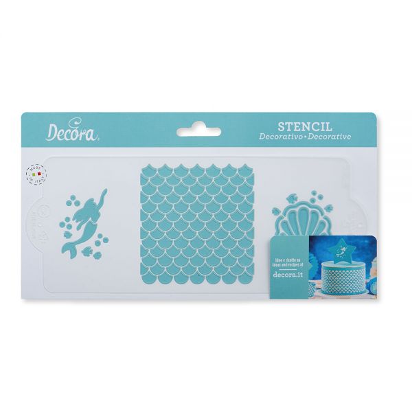 Schablone - Stencil - Meerjungfrau - 25cmx10cm