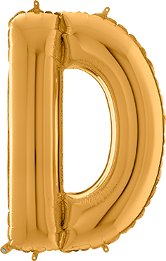 Folienballon - "D" - Gold - 66cm