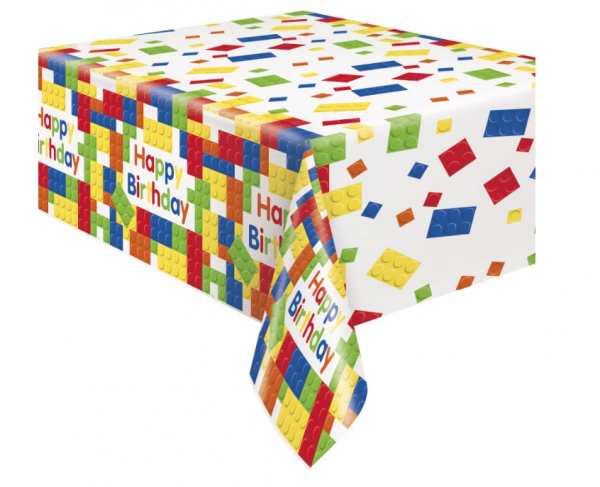 Tischdecke - Plastik - Bausteine - Happy Birthday - 137x213cm