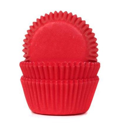 House of Marie - Mini - Cupcake/Muffin Förmchen - Rot - 60 Stück